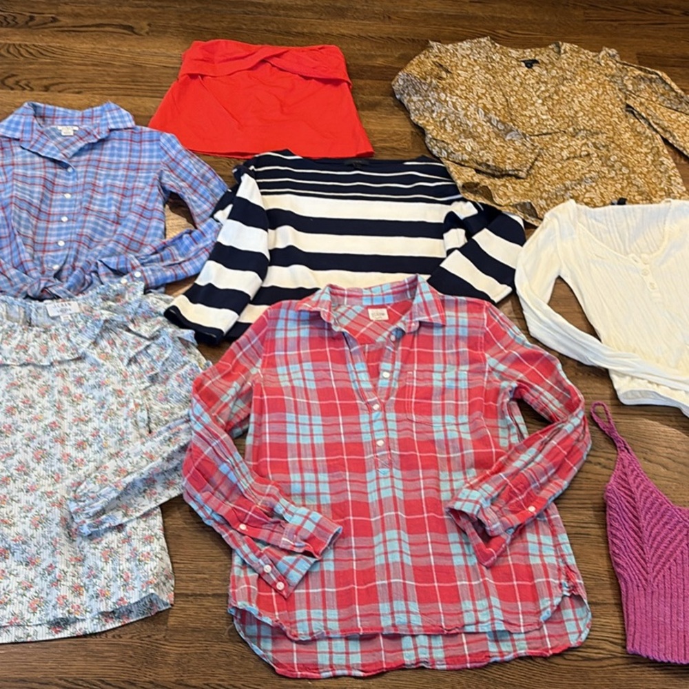 J. Crew blouse and tops BUNDLE: size XXS and XS (purple sweater tank sold!)